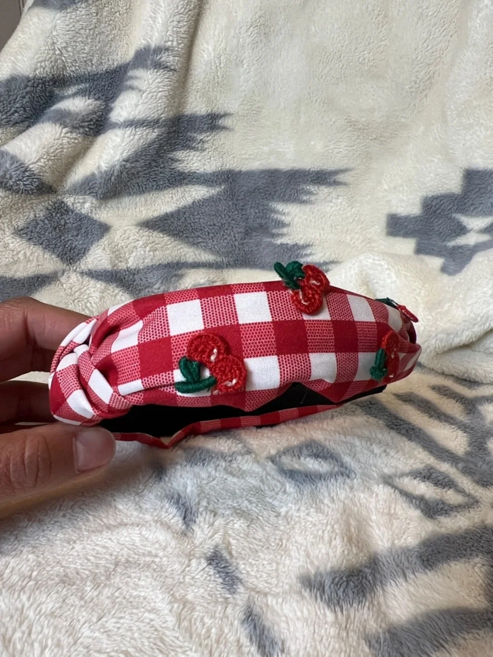 🍒Embroidered Cherry Knot Headband🍒